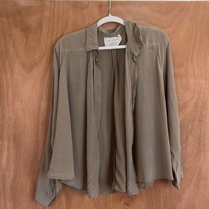 ACACIA (S) Green Silk long Sleeve Top
